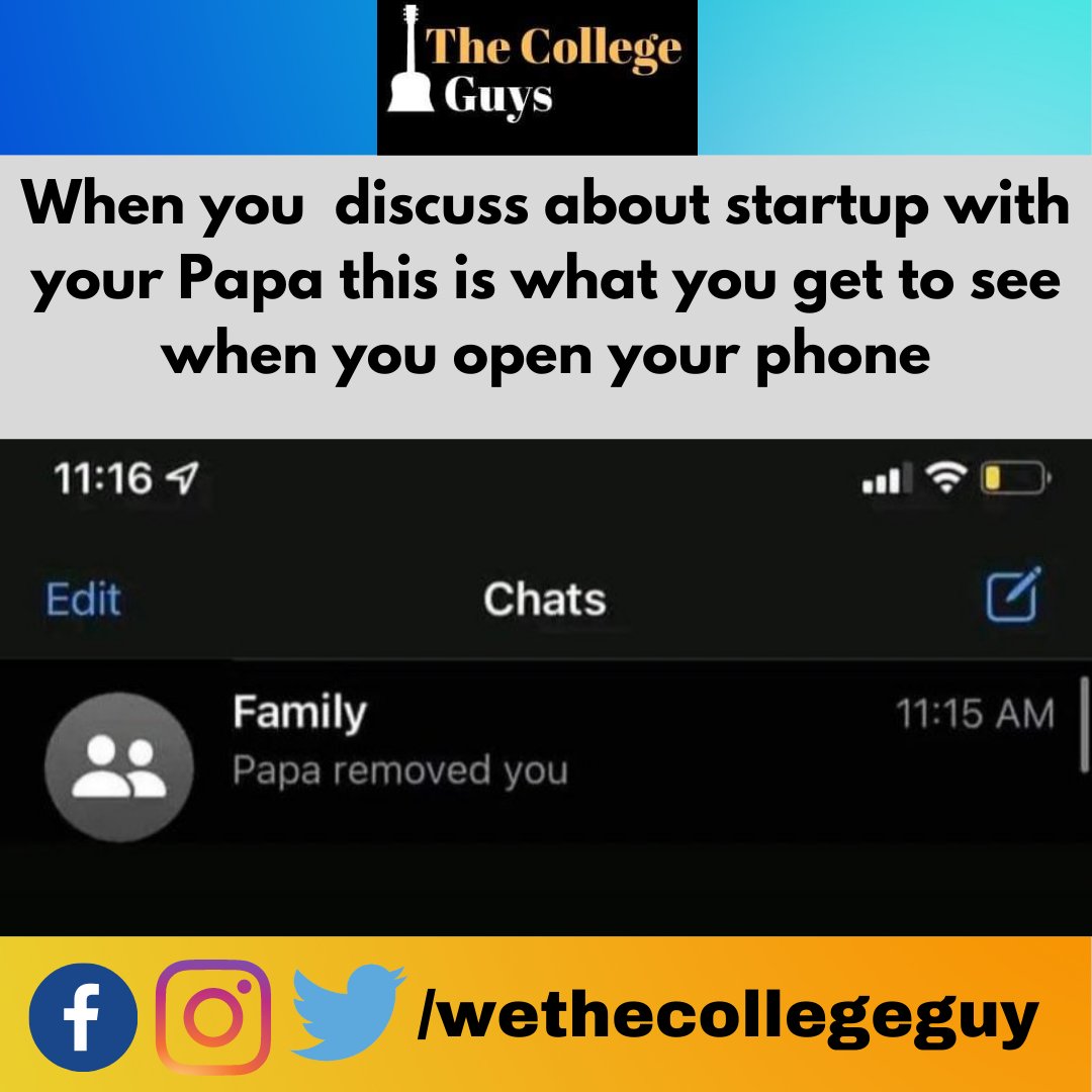 wethecollegeguy's tweet photo. #MEMES #startupmeme #papameme #Thecollegeguys https://t.co/zRpN30Eg3d