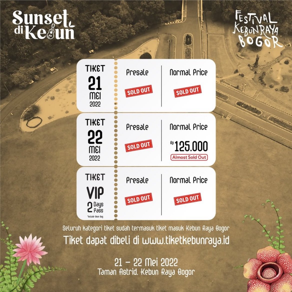 jaedipity's tweet photo. WTS WANT TO SELL 1 Tiket Sunset di Kebun DAY 1 (21 Mei 2022) 125k aja, DM FOR DETAILS https://t.co/E5esA2vKhf