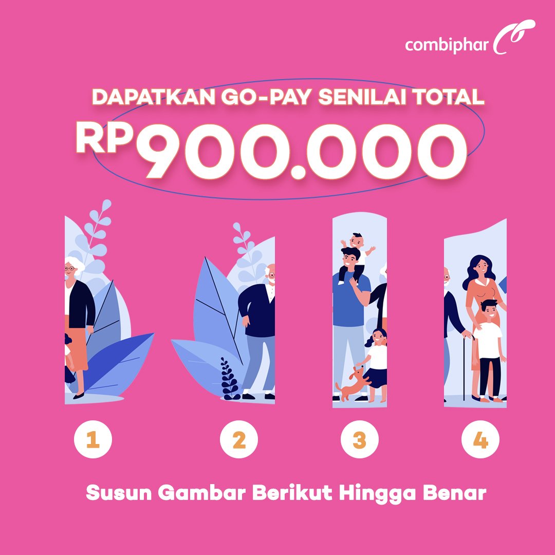 combipharID's tweet photo. Dapatkan Go-Pay senilai total Rp 900.000 untuk 6 pemenang! 

Caranya:
1. Follow Twitter Combiphar 
2. Jawab pertanyaan di gambar ini
3. Reply tweet ini dengan jawaban kamu dan gunakan hashtag #SehatEsokDimulaiKini 

Submit periode 17-22 Mei 2022. https://t.co/uLOhGvQPot