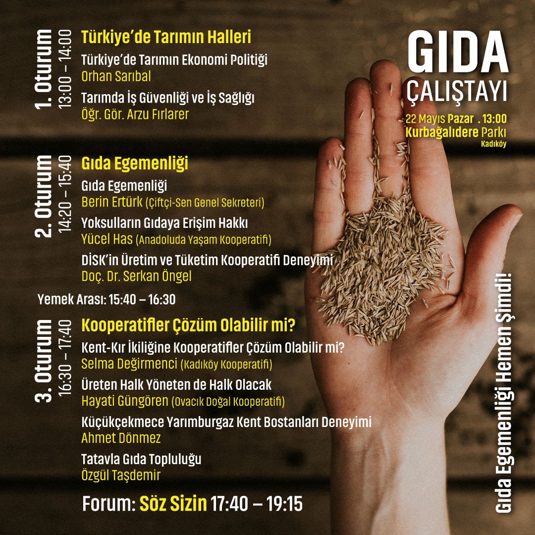 atakoop's tweet image. 📌 Gıda krizinde geldiğimiz aşamaya, alternatif pratiklere ve çözüme dair sunumlar ve forumun yapılacağı Gıda Çalıştayı, 22 Mayıs Pazar günü Kurbağalıdere Parkı&apos;nda gerçekleşecek. 
📌 Biz de orada olacağız. Gelin, tanışalım, geleceğimiz için birlikte mücadele edelim.