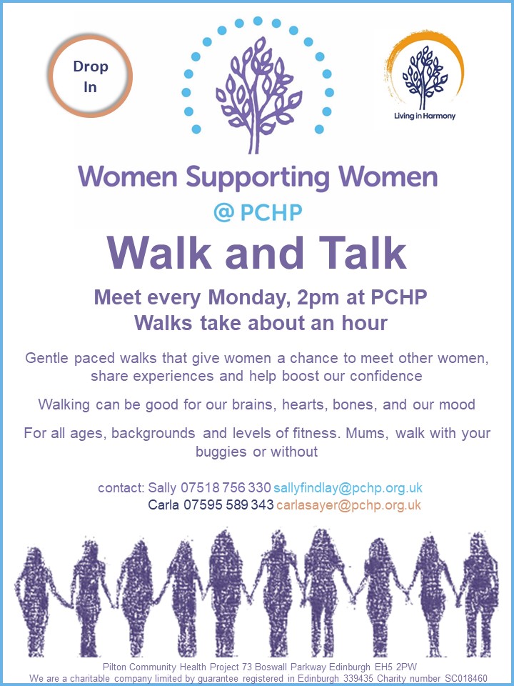 PiltonComHealth's tweet photo. Walk and Talk has moved to #Wednesday mornings. We'll meet outside @PiltonComHealth at 10am and all women in the area are welcome to join us. Walks take about an hour. 
#TakingStepsToBetterHealth 
#FiveWaysToWellbeing
#Connect 
#BeActive 
#Granton https://t.co/VjDnbygprf