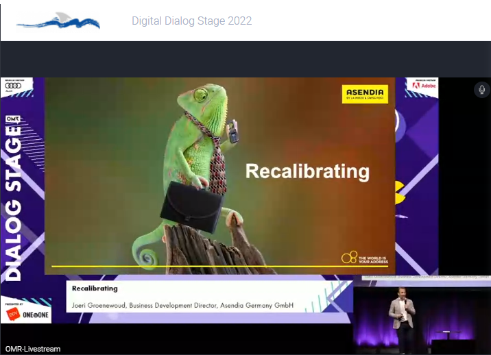 JoachimGraf's tweet photo. "Krieg, Umsatzrückgang und Inflation: 2022 wird das Jahr der Neuausrichtung" Joeri Groenewoud von #Asendia auf der #Dialogstage auf der #OMR22 über #Crossborder-Commerce
Live bei #DigitalDialogStage reinhören und Präsentationen herunterladen: https://t.co/VIDXaZmLic
#OMR2022 https://t.co/iHVE4XuXst