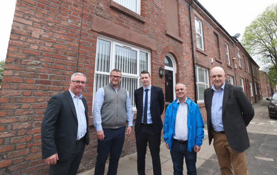 halsall_lloyd's tweet photo. Final handover at the Welsh Streets, Liverpool.  Over 100 properties refurbished to modern standards by this team @PlusDane @_markhams @Sutcliffe_1985 and Penny Lane Builders. https://t.co/cjW47JtOev