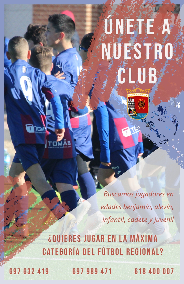 ¿Quieres jugar en la máxima categoría del fútbol regional?

Buscamos jugadores en edades benjamín, alevín, infantil, cadete y juvenil.