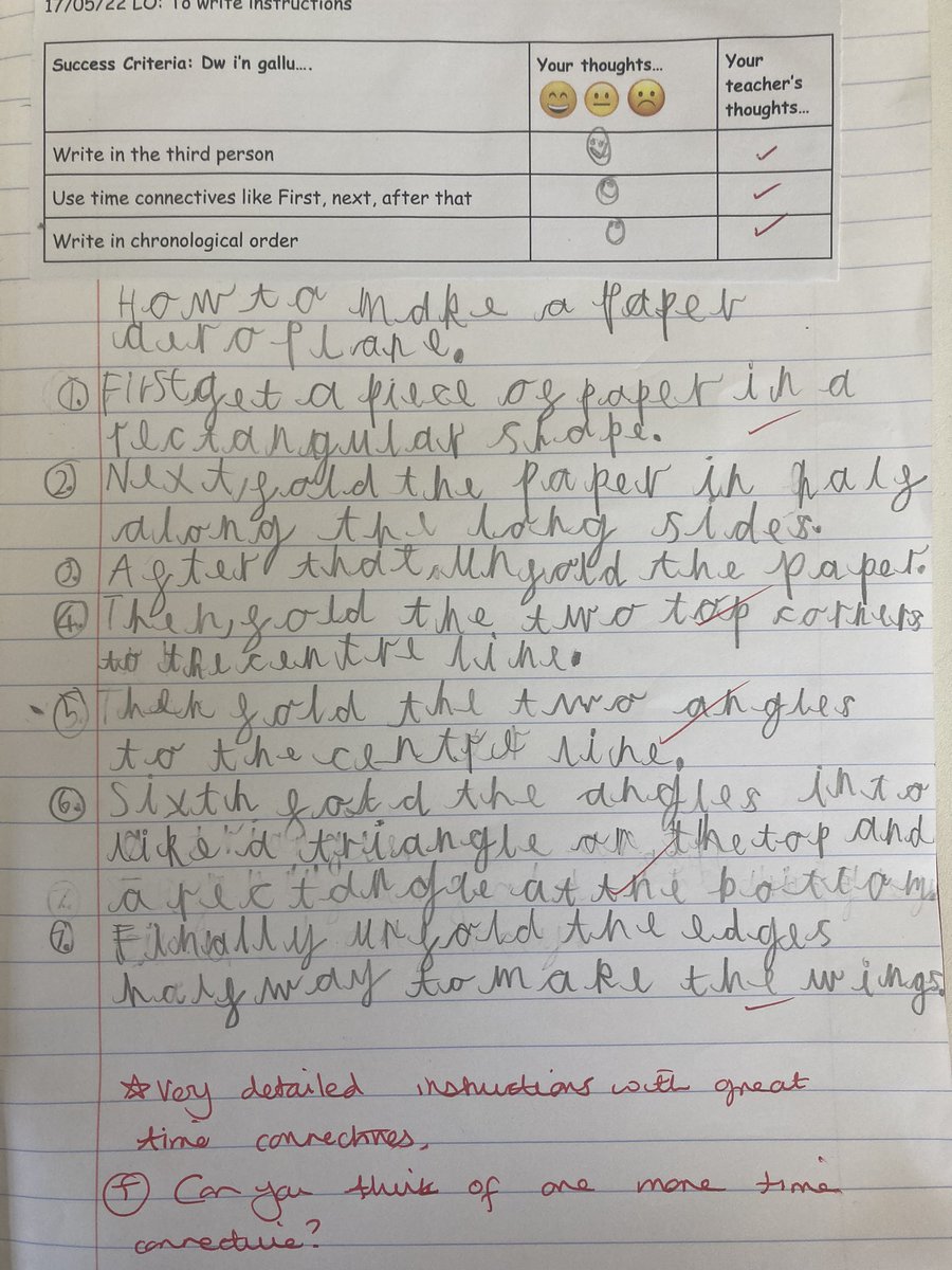 SullyPS's tweet photo. For our topic about βHow does it work?β We are writing instructions. We made our own paper aeroplanes and then tried them out before writing instructions about how someone else could make them! Da iawn #SPSyear2. #SPSscienceandtechnology https://t.co/YtGpd5IPNT