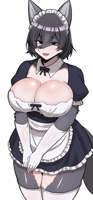 先ほど上げたメスケモメイド絵ですが、局部の修正を忘れておりましたので再掲致します。先ほどの絵に反応をくださった方々申し訳ございませんでした💦 