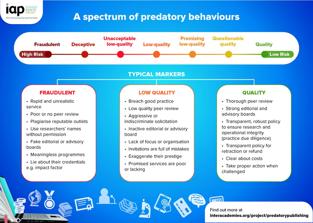 IAPartnership's tweet image. Still have some questions about #predatoryjournals and #predatoryconferences?  Find the answers in the new FAQs tinyurl.com/predpracticesf…, with more detail in the IAP report at tinyurl.com/predatoryreport!