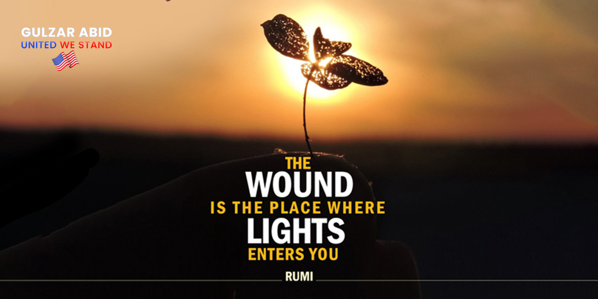 GulzarAbid5's tweet photo. Rumi said: The wound is the place where light enters you
All your life you'll see several ups and downs. More people who'll try to pull you down than those who'll uplift your soul. So many people will hurt you in your life. 
#rumi #spirituality #mindfulness #success #lifecoaching https://t.co/HTUyecC24c