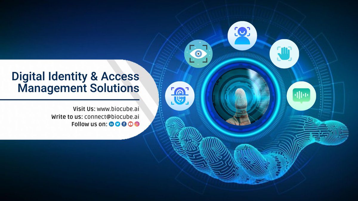 BioQube_AI's tweet photo. #BiocubeTechnologies - Digital Identity and Access Management System.
For more details
Visit: https://t.co/29p5vf0G4T
or
Email us: connect@biocube.ai
#biometrics #Identity #accessmanagement #facescan #fingerprintrecognition #eyescan #palmscan #voicerecognition #digitalidentity https://t.co/lZ0WmRJU0N