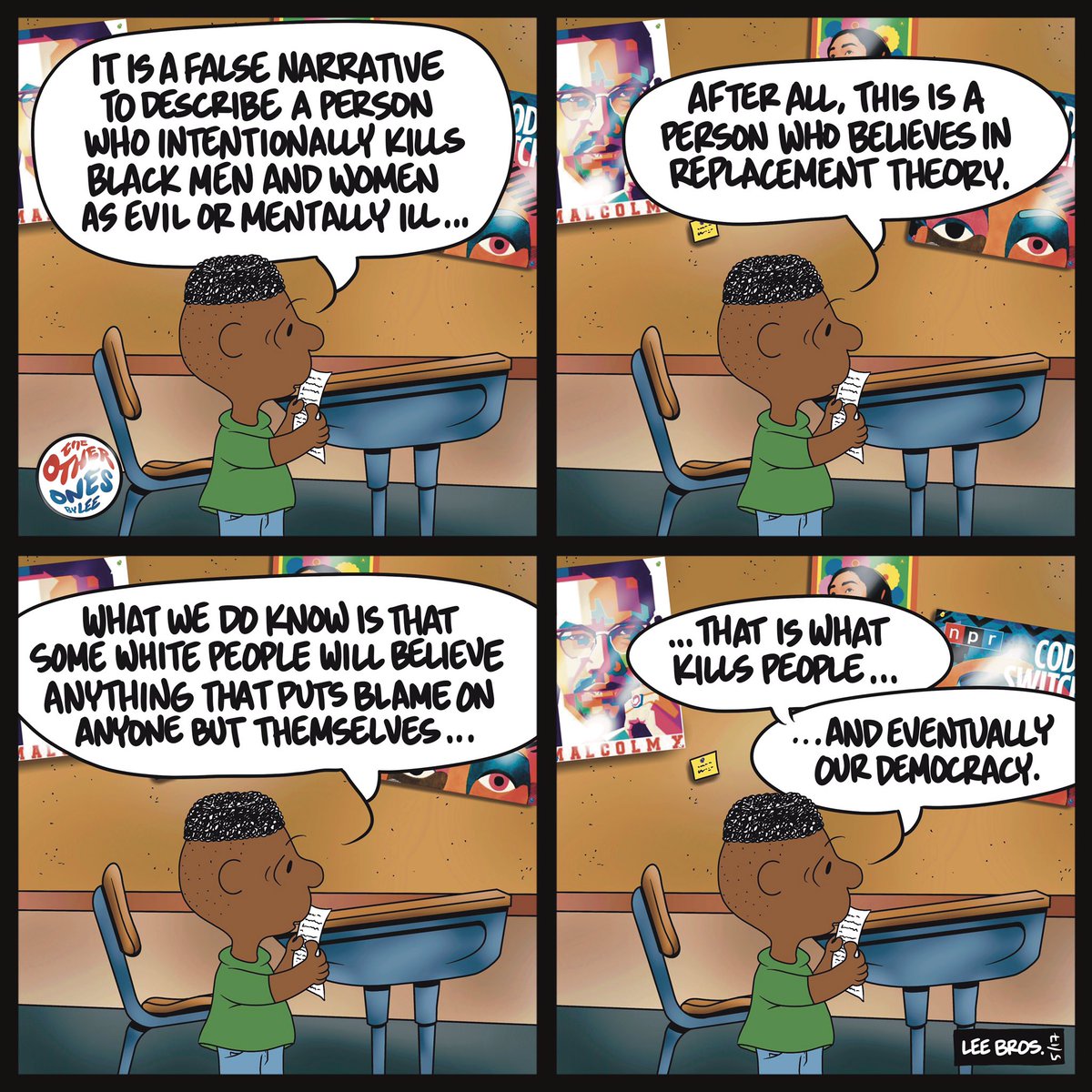 OtherOnesbyLee's tweet photo. The false narrative from the media. #narrativetherapy #graphicmedicine #notother #BLM #guncontrol https://t.co/WD3uLF95z8
