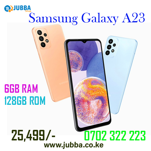 jubba_shop's tweet photo. The Galaxy A23's Ambient Edge design connects the camera with the body seamlessly with simple but refined curves. The slim and symmetric Galaxy A23 comes in Black, White, Blue, and Peach colors.
Call/Text/WhatsApp: 0702 322 233 https://t.co/hT5kmsd6la