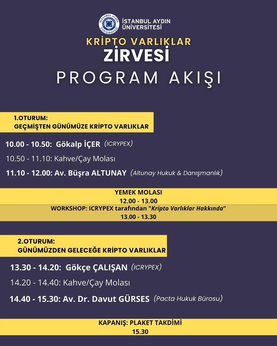 HDGenclik's tweet photo. İstanbul Aydın Üniversitesi Temsilciliğimiz Hukuk Kulübü @iauhukukkulubu ile Aydın Üniversitesi Ekonomi ve Finans Kulübü işbirliğiyle planlanan Kripto Varlıklar Zirvesi'ne hepiniz davetlisiniz!🤩

📆: 20 Mayıs 2022 Cuma
⏰: 10.00 -15.30 

Kayıt formu; https://t.co/kV8tdUCIry https://t.co/lEhn3eALHr