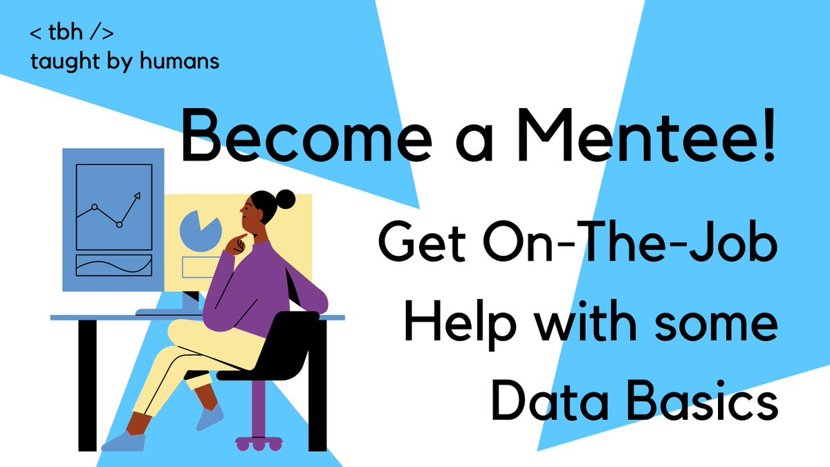Nearly all jobs use data, often without any training on how to use it. If you struggle with this and think an experienced professional could help you with some data basics, then sign up to our mentoring scheme for women here: bit.ly/37vKnN8

#taughtbyhumans #mentoring