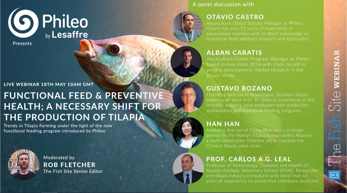 🐟 Don’t miss the upcoming #aquaculture webinar!
This #webinar will feature top experts from the #tilapia industry with a focus on #functional #feed and preventive #health of tilapia 💡⬇️
us06web.zoom.us/webinar/regist…
#sustainable #aquaculture #feed #fish #production #environment