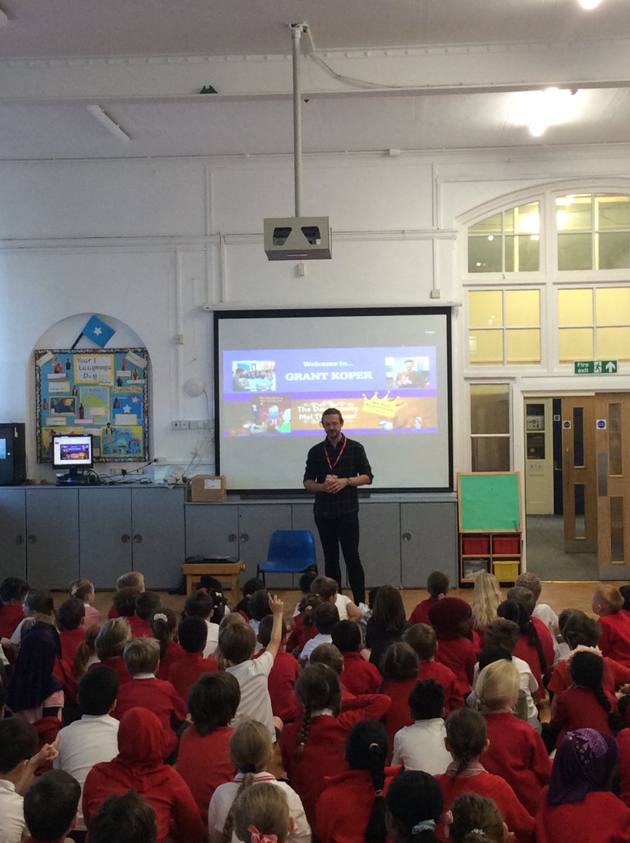 Penwortham212's tweet photo. To celebrate our Platinum Jubilee themed Arts Week, children in EYFS, Year 1 &amp; Year 2 had a special visit from Grant Koper, the writer of 'The Day Granny Met The Queen'. We got to hear the story, ask questions &amp; share our excitement for the jubilee!
@KoperCreative @Artsmarkaward https://t.co/2GeWTMb7UQ