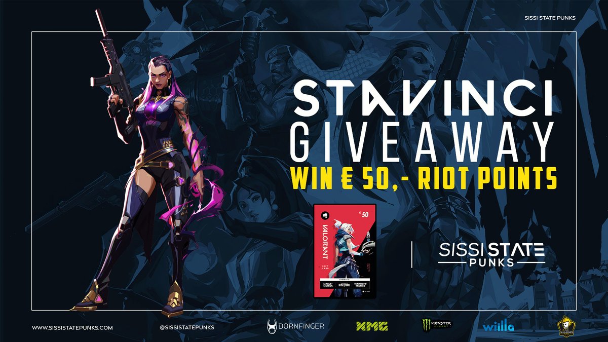 ❗️50€ GIVEAWAY in Riot Points❗️

❤️ Like &amp; Retweet 
👾 Tag your friend who is bottom fragging💀
🥶 Follow 
@STAVINCI10 

 &amp; 
<a href="/SissiStatePunks/">SISSI STΛTΞ PUNKS</a>

🗓 The giveaway ends at 24/05

Good luck!