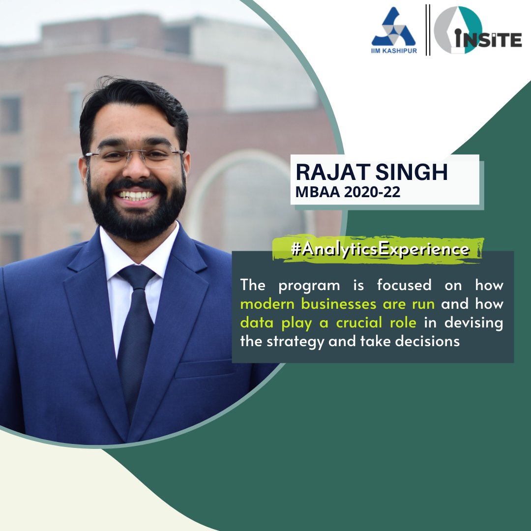IIMKsp's tweet photo. Hear out 𝐑𝐚𝐣𝐚𝐭 𝐒𝐢𝐧𝐠𝐡 from the 𝐌𝐁𝐀𝐀 𝟐𝟎𝟐𝟎-𝟐𝟐 batch sharing his key takeaways from the program.
#IIMKashipur #IIMKsp #MBAAnalytics #IIMInTheNorth #Analytics #10YearsOfIIMKashipur #businessanalytics #mbaanalytics https://t.co/KVyiRvrrwg
