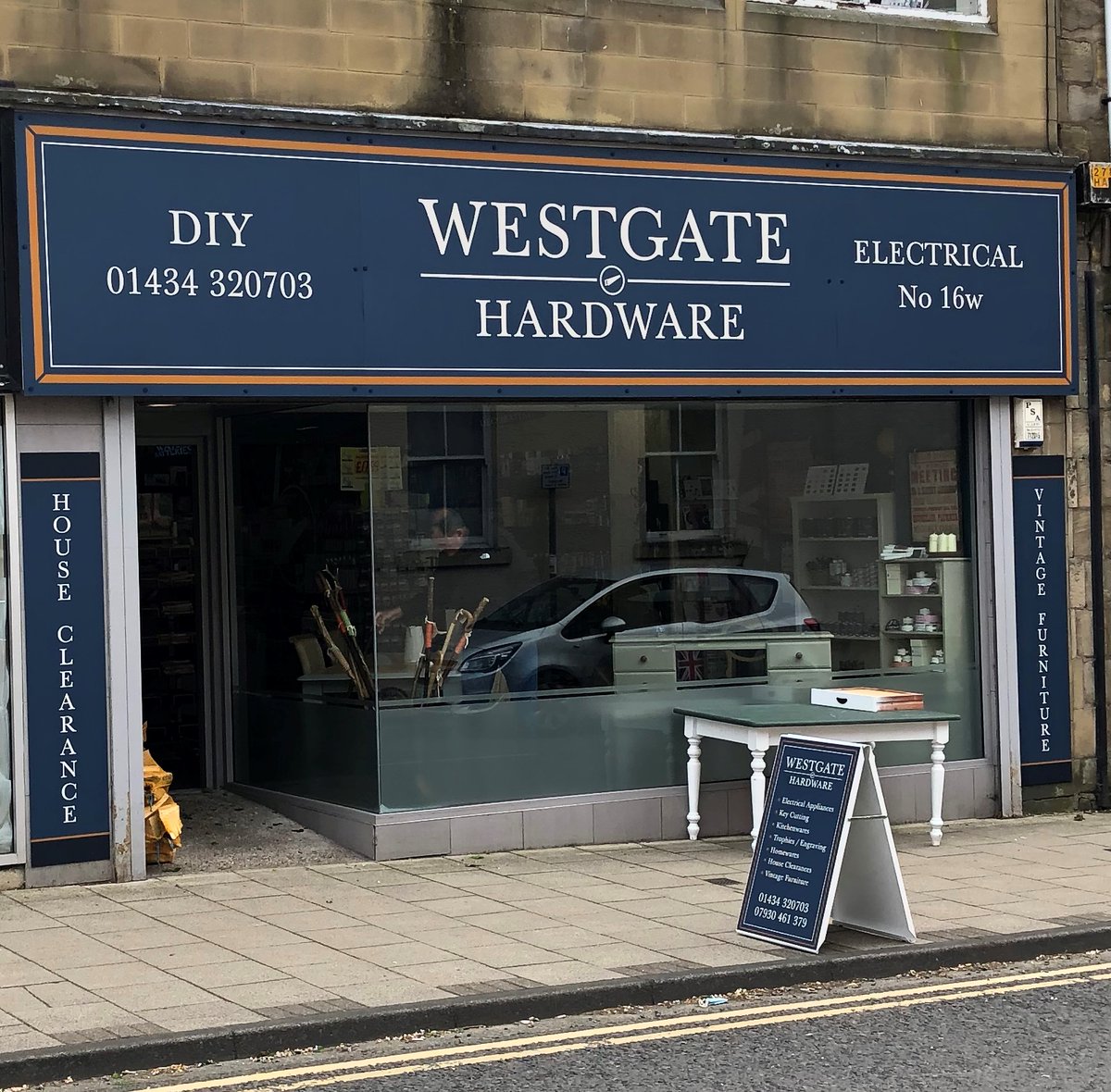 Centre0fBritain's tweet photo. New shop front on main street good luck to Lisa and Dicky in their new venture https://t.co/uBGbs8UPP5