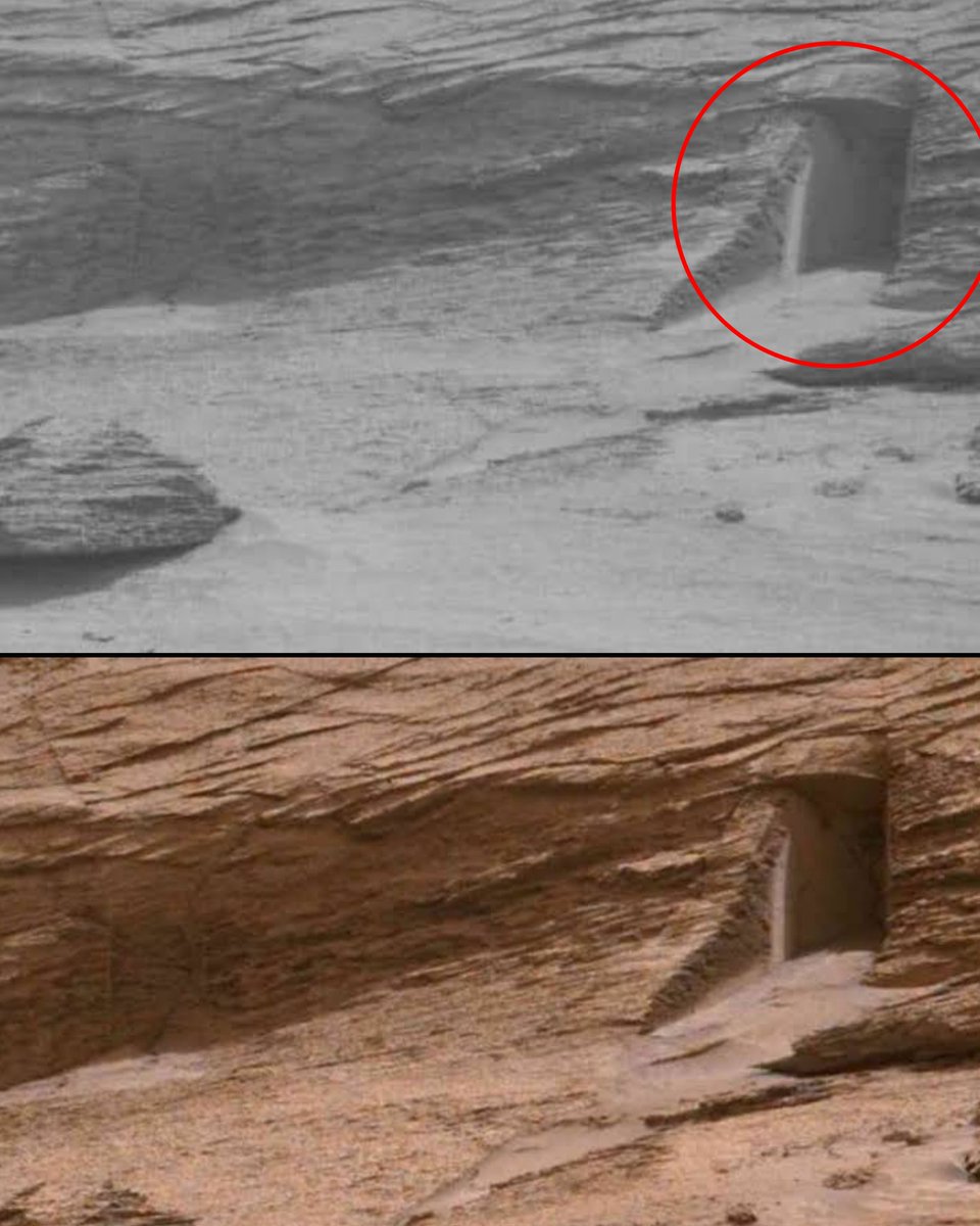 RxScience's tweet photo. nasa found something that looks like a door on mars https://t.co/R12GNzLOGf