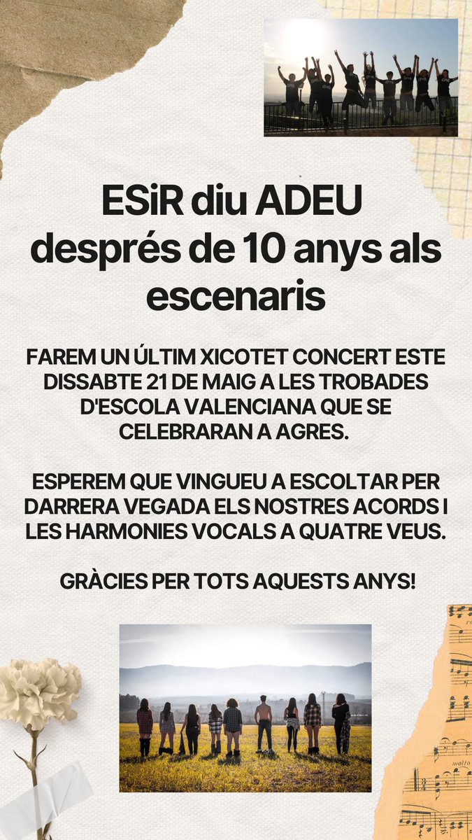 ESiRAgres's tweet image. Ens despedim aquest dissabte. Veniu?