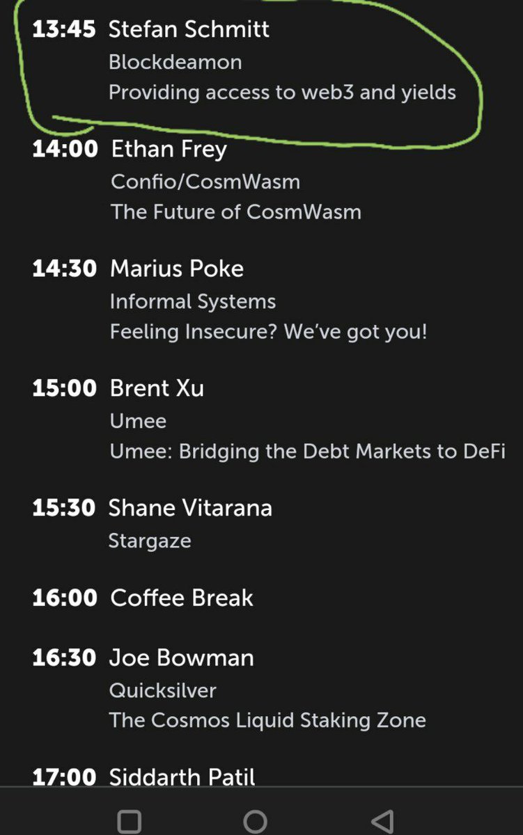 <a href="/StefanSchmitt_/">Stefan 😈</a> about to present <a href="/BlockdaemonHQ/">Blockdaemon 😈</a> at <a href="/Gateway_Conf/">Gateway to Cosmos 2023</a> now! Come see what we are building and how we are contributing to the ecosystem! 🌌 #cosmos #ibc #prague