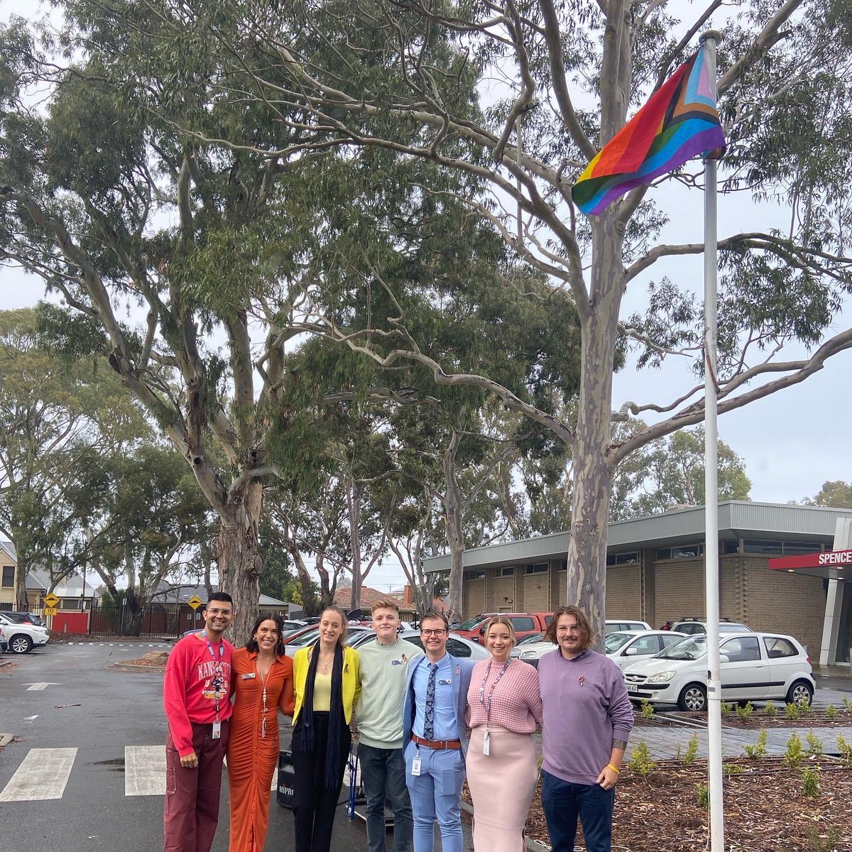 BrightonSSchool's tweet photo. We love that our staff are so committed to embracing opportunities to demonstrate our schools values. Here are a bunch who coordinated to represent the colours of the rainbow for #IDAHOBIT day. 

#BSSASPIREvalues #BSSEmpathy #BSSRespect #BSSLearners @edu_sagov https://t.co/TpUOneYUvH