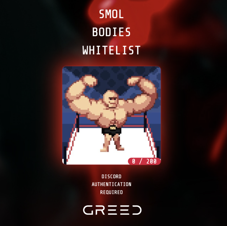 GREED_Nu's tweet photo. SWOL #GREEDLIST NOW LIVE!
200 @SmolBodies
(for more info: https://t.co/IgqQYyXOXe) https://t.co/uefuBTrjiq