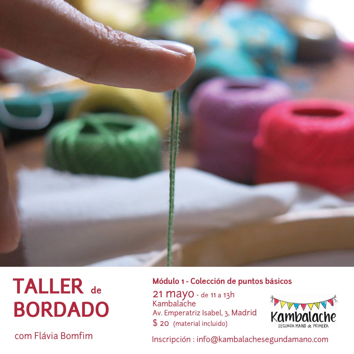 KambaWeb's tweet photo. Si no sabes nada de bordar, si sabes y quieres mejorar 🧵
Para que la creatividad fluya, o para dejarnos asombrar por el poder de lo textil y sus infinitas historias🎉 Y seguro seguro, para pasar un rato entrañable, te esperamos en Kambalache 
@flavia_bom_fim
#Bordar
#Hechoamano https://t.co/viCKydecpd