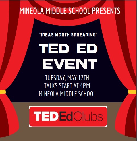 Woo! Today is the day! <a href="/MineolaMS/">Mineola Middle School</a> students have worked hard all year to research and develop their "ideas worth spreading!" Topics include Rubix Cubes, Cell Phones, the Environment and more! Can't attend in person? It will be streamed on the link below!🧠💡vimeo.com/event/2104479