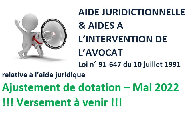 Le Sadjav de <a href="/justice_gouv/">Ministère de la Justice</a>  nous informe que le projet de répartition entre tous les barreaux du prochain versement de la dotation aide juridictionnelle a été soumis au visa du contrôleur budgétaire et comptable ministériel. Dès réception, les fonds seront reversés aux Carpa.