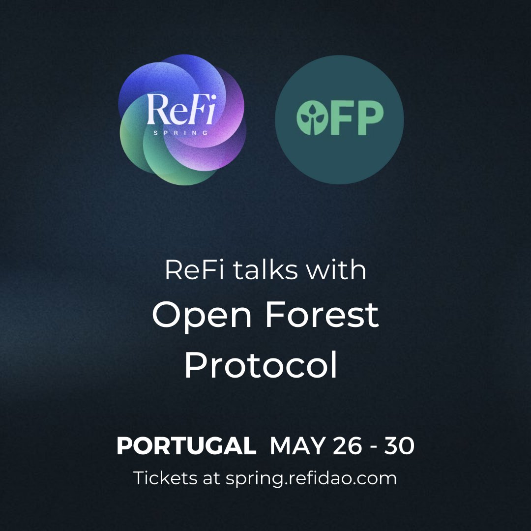 ReFiEvents's tweet photo. Using blockchain to protect our climate - @openforest_ is supporting (re)forestation at scale by bringing monitorization, verification and funding of rewilding on-chain. Join us at #refispringportugal next week to learn from OFP and others! Tickets: https://t.co/E5yt1MAVFE https://t.co/66XZPdu9E6