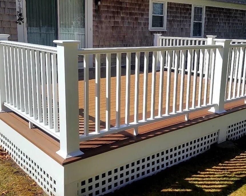builtbybrosco's tweet photo. #ferulloremodeling recently upgraded an old deck (swipe to see “before”) w/ @intexmillwork railings. The railing was supplied by @infomidcape - looks great!
#intexrailings #midcapehc #bostonbuilders #mabuilders #capecodbuilders #deckseason #bbqseason #summer #capecod https://t.co/vH8l8JiIGV
