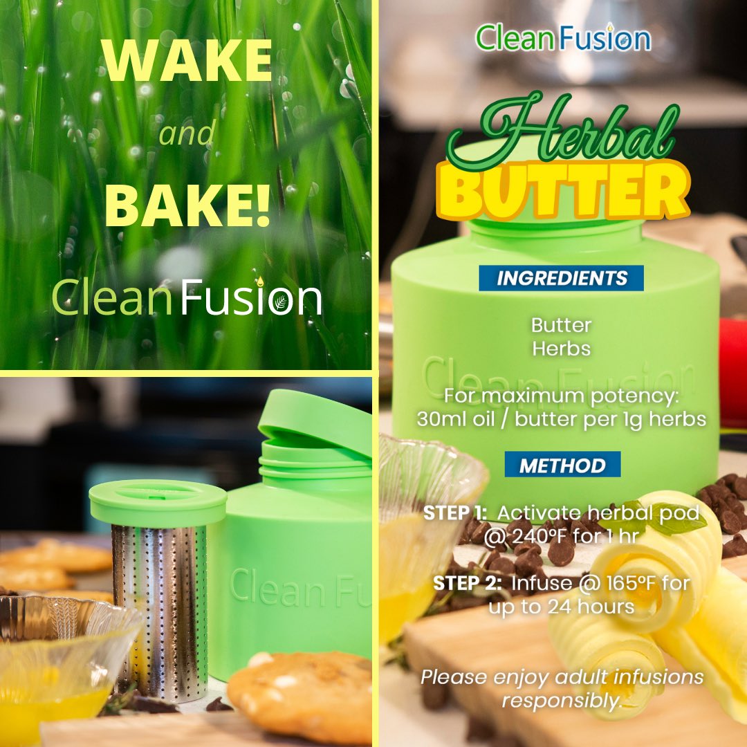 CleanFusionDIY's tweet photo. Good morning! ☀️ Want to BAKE cookies?

👉 https://t.co/HntHpi8KH9 👈

#DrinkYourHerbs ❣️ #SnacksOverSmoke

PS - With @CleanFusionDIY, making 1L of 🌿 Butter is EASY and EFFORTLESS! ☘️ https://t.co/h3dGdiaa2D