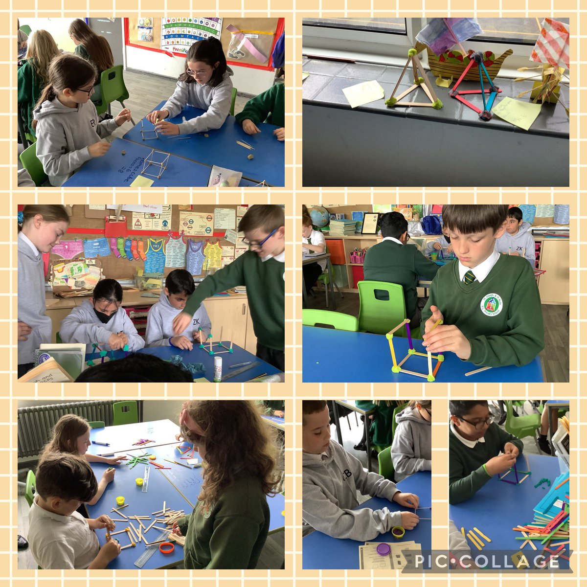 We have been busy building our own 3D shapes this morning and looking at their properties. Lots of collaboration, resilience and hard work. Well done team! #sjsbmaths