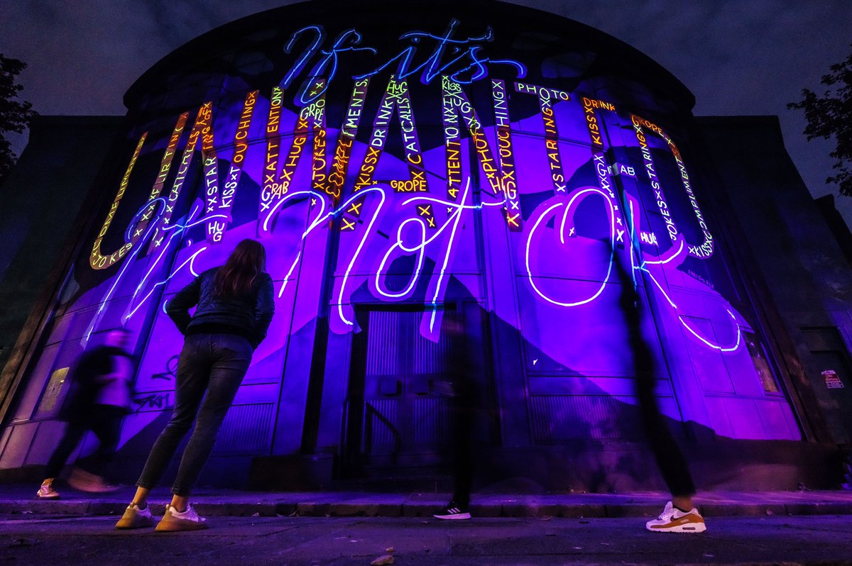 Women deserve to feel safe in our city at night… so we have created a glow in the dark mural right in the heart of Bristol. 

This UV piece by <a href="/emilyjoyrich/">Emily Joy Rich</a> reveals a hidden message at night. 

If it’s unwanted, #ItsNotOk