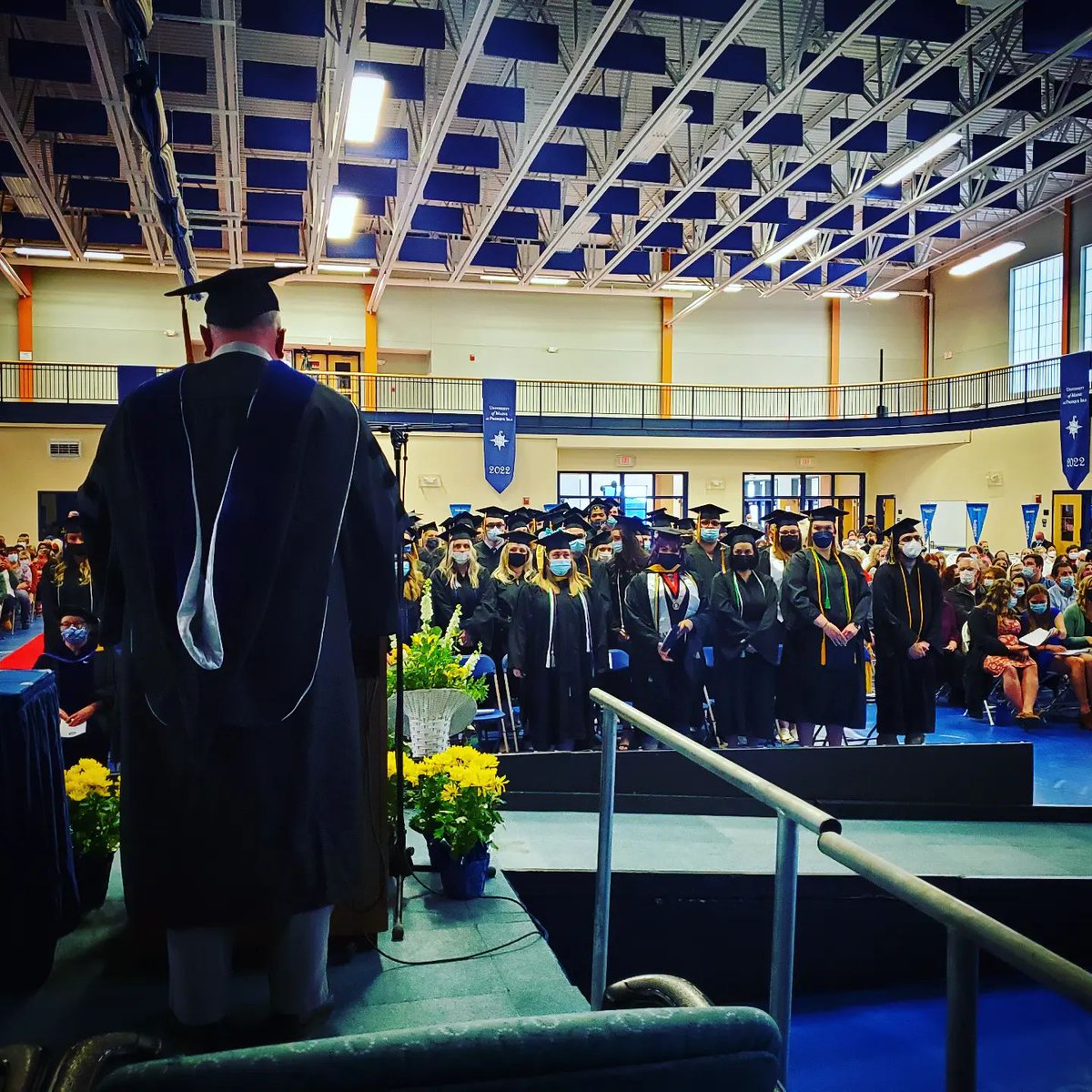 UMPIowls's tweet photo. The 2022 Commencement at UMPI marked a much needed return to normalcy, plus a surprise video message from NASA Astronaut and Caribou native, Dr. Jessica Meir, and from student commencement speaker, Miranda Washinawatok. https://t.co/5oEIegHkrD. #UMPIowls #UMPIgrad2022 #UMPIpride https://t.co/9UxAe6B1fv