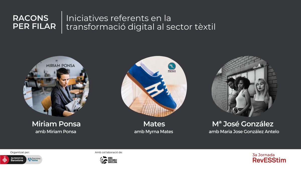 Labcoop_'s tweet photo. 🏅Als racons per filar podràs conèixer casos d'èxit amb models innovadors en l'àmbit digital, de la recuperació i el reciclatge de residu tèxtil
🗓️31/05 #3aJORNADAREVESSTIM
Inscripcions: https://t.co/mU02HokccS
#modasostenible #modabarcelona #xarxatextil #innoBA #Revesstim https://t.co/U3UTDCPsSE