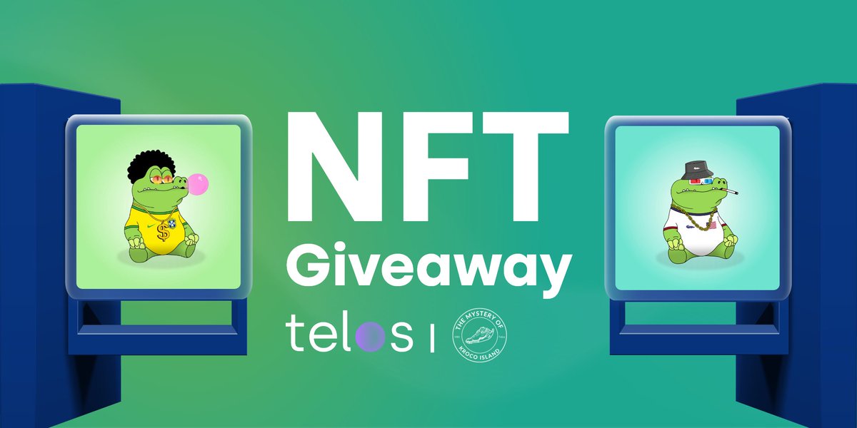#NFT GIVEAWAY TIME! 
Our friends over <a href="/KrocoIslandNFT/">The Mystery of Kroco Island 🟣</a> have 5 amazing Krocos to #giveaway! 
 
To enter: 
🐊Follow <a href="/KrocoIslandNFT/">The Mystery of Kroco Island 🟣</a> &amp; <a href="/HelloTelos/">Telos</a> 
🐊Retweet this tweet
🐊Drop your EVM address in our Discord bit.ly/3FTt8Tn

Winners will be announced on Wednesday! 🏆 

#Telos