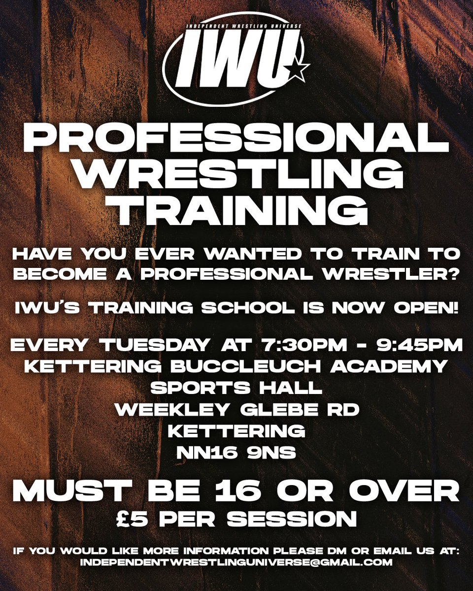 IWUWrestling's tweet photo. IWU's training school is now open! If you are interested in learning to become a professional wrestler, now is your chance! For everyone else, keep your eyes locked onto our social media as the next show announcement is coming very soon!  #IWUwrestling https://t.co/z5kvuVZmLD