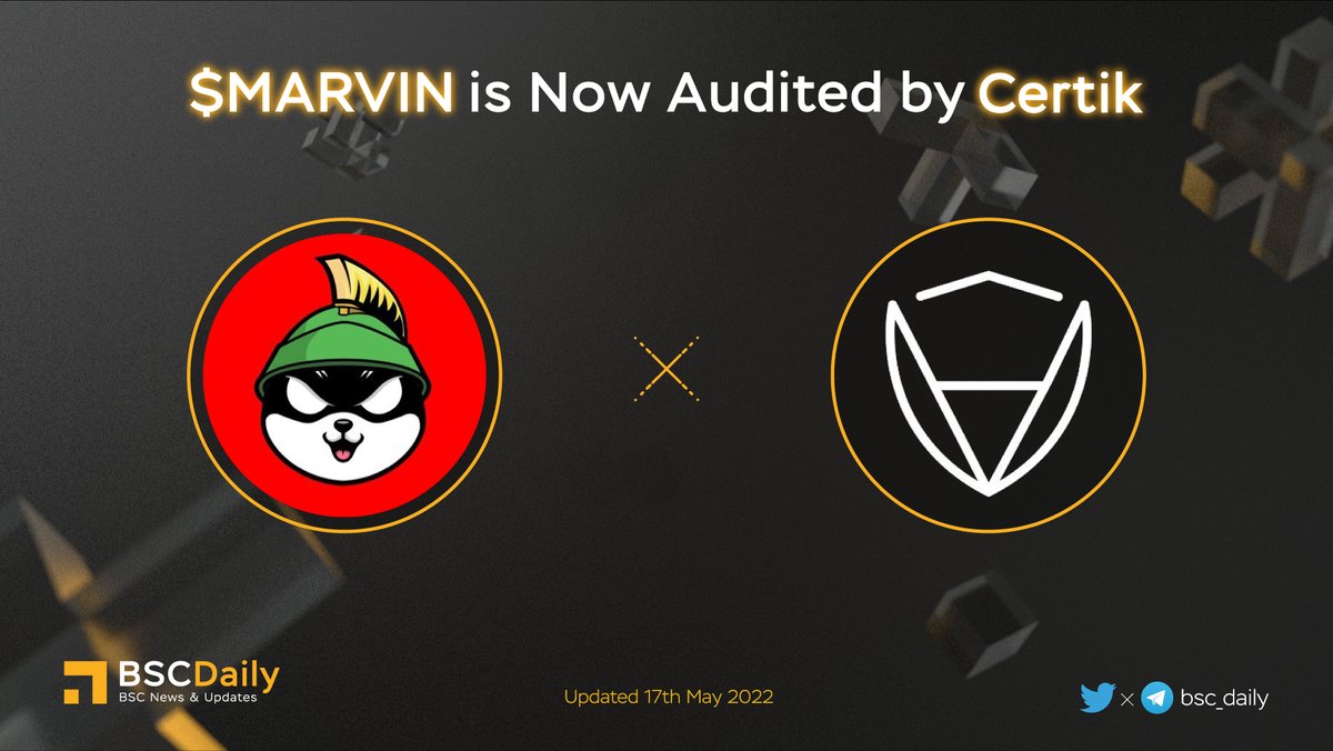 bsc_daily's tweet photo. 🎉 @Marvin_Inu is Now Audited by @CertiK 🚀

$MARVIN - a meme coin that has actual utility - stakingm #P2E Game, Launchpad, #NFT Marketplace &amp; NFTs without Gas Fees🔥

👉#CertiK $CTK is a pioneer in blockchain security, utilizing best-in-class Formal Verification😍

#BNB #WEB3 🎉 https://t.co/5XcTjQovXr