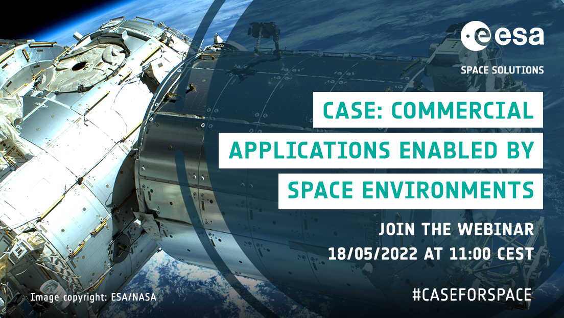 Space4Europe's tweet photo. ⏰🚀 Final call... webinar tomorrow: 'Commercial Applications enabled by Space Environments' (CASE), 18 May, 10:00 BST/11:00 CEST.

How could #microgravity support the development of your new product, application or service?

➡ https://t.co/SQb7pPMF27 #CASEforSpace @esa @esaBSGN https://t.co/mMBZWY5bcq