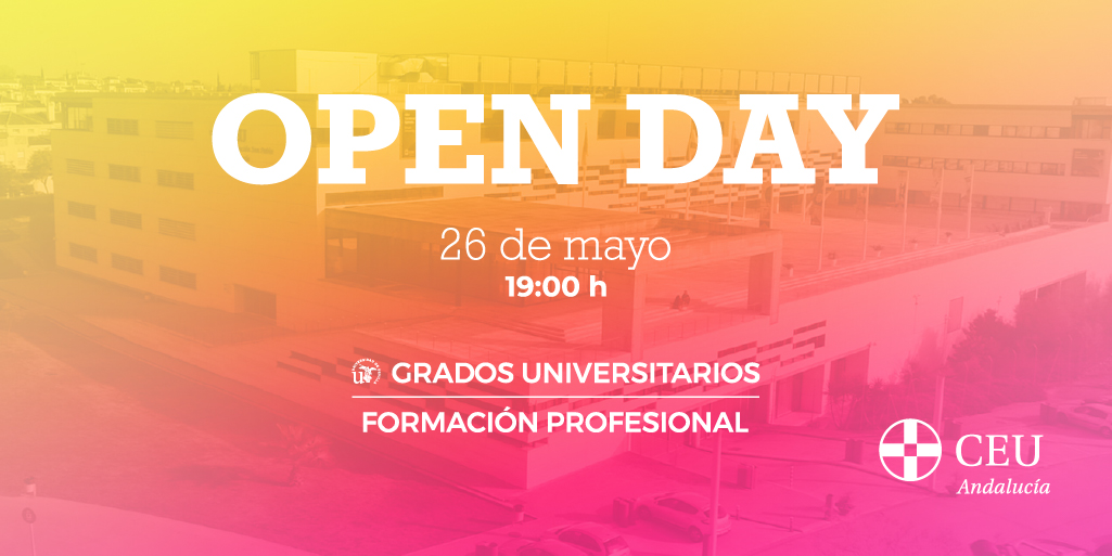 CEUAndalucia's tweet photo. Te esperamos el próximo 𝐣𝐮𝐞𝐯𝐞𝐬, 𝟐𝟔 𝐝𝐞 𝐦𝐚𝐲𝐨 𝐚 𝐥𝐚𝐬 𝟏𝟗:𝟎𝟎 𝐡 en nuestro #OpenDay⁣ 
Un evento diseñado para ti, con el que conocer nuestra oferta académica y resolver tus dudas.⁣ 

¡𝐀𝐩ú𝐧𝐭𝐚𝐭𝐞!⁣ https://t.co/ThPLcgyta6 https://t.co/AtiIENyGlO