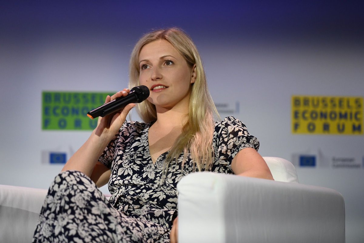 ecfin's tweet photo. "What I have been increasingly thinking about is how could we adapt our employment and social security policies around what technology now enables so we can foster and create more jobs."

Marianne Vikkula, Vice President @woltapp at #EUBEF22 https://t.co/NK7f4h9RbB