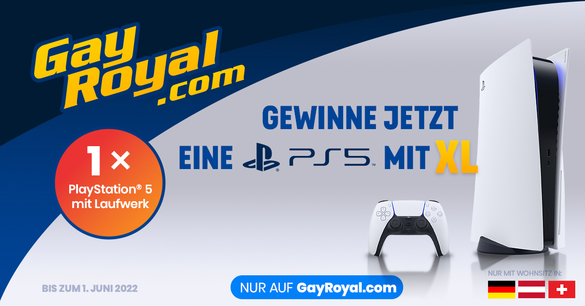 GayRoyal's tweet photo. GayRoyal verlost eine #PS5!

Teilnahme nur auf https://t.co/igZWIUtd6X (Nicht in der App) als XL Mitglied!

Noch kein XL? Kein Problem! Gehe auf https://t.co/igZWIUtd6X und hol dir das PS5 XL Pack! So nimmst du am Gewinnspiel teil!

Viel Glück wünscht GayRoyal!😘🏳️‍🌈 #PlayStation5 https://t.co/DG3kjjosAm