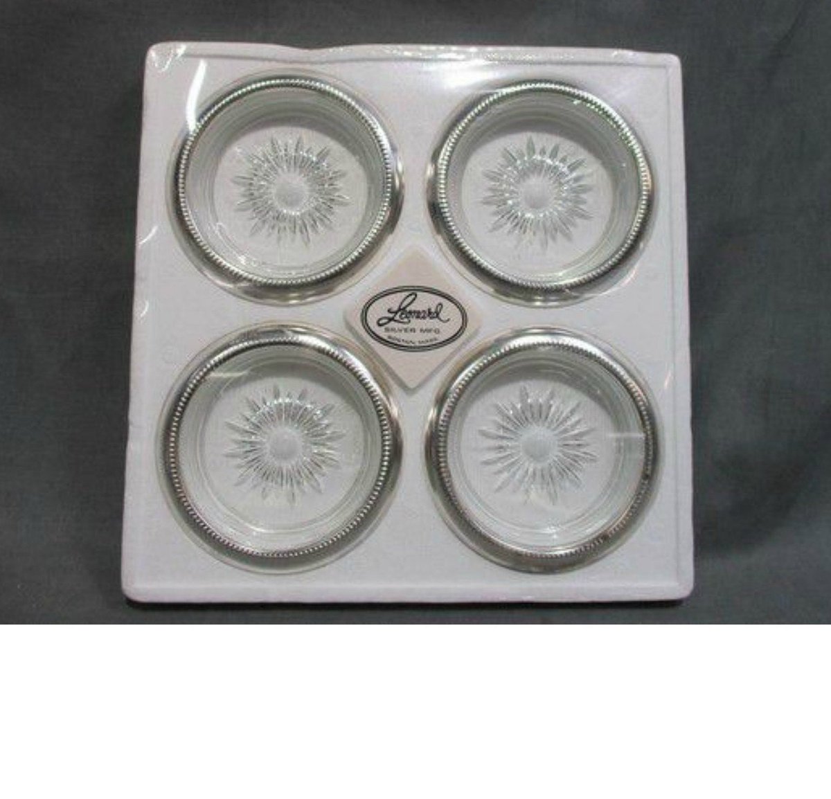 JunkYardBlonde's tweet photo. Leonard Silver Mid Century Silver and Crystal Coaster Set made in the 1950s https://t.co/Rx4K1MawD8 #JunkYardBlonde #Gotvintage #Etsysellsvintage #LeonardSilver https://t.co/mlmz5mT2ui