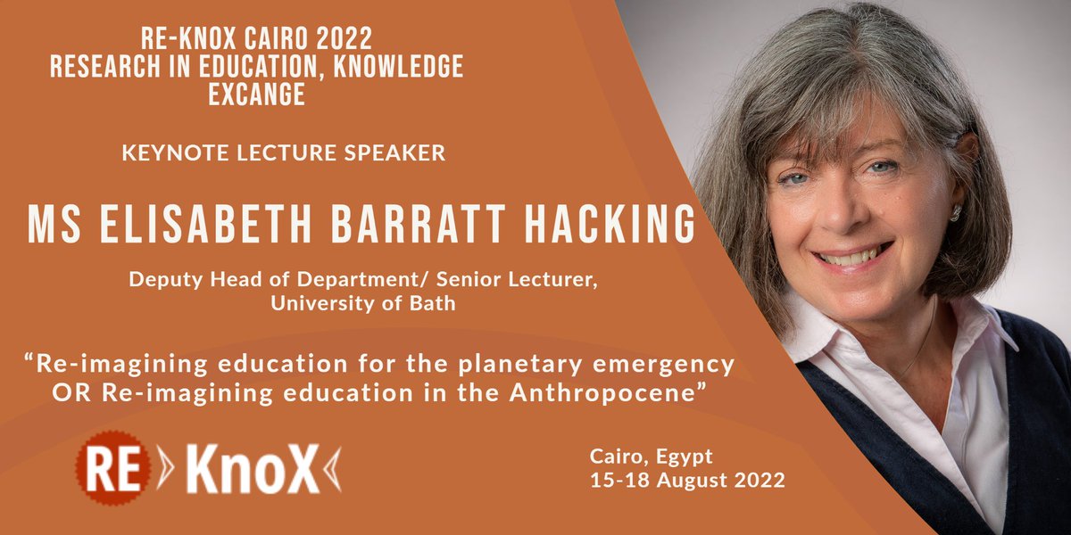 RE-KnoX 2025 (@reknox_pr) on Twitter photo We are delighted to have <a href="/edsecbh/">Elisabeth Barratt š§”</a> as one of the #keynotespeakers at our conference in #Cairo! She's a Senior Lecturer and Deputy Head of <a href="/EducationBATH/">Department of Education at Bath</a> and will be presenting her work on āRe-imagining education in the Anthropoceneā. Visit re-knox.com for more info! We are delighted to have <a href="/edsecbh/">Elisabeth Barratt š§”</a> as one of the #keynotespeakers at our conference in #Cairo! She's a Senior Lecturer and Deputy Head of <a href="/EducationBATH/">Department of Education at Bath</a> and will be presenting her work on āRe-imagining education in the Anthropoceneā. Visit re-knox.com for more info!