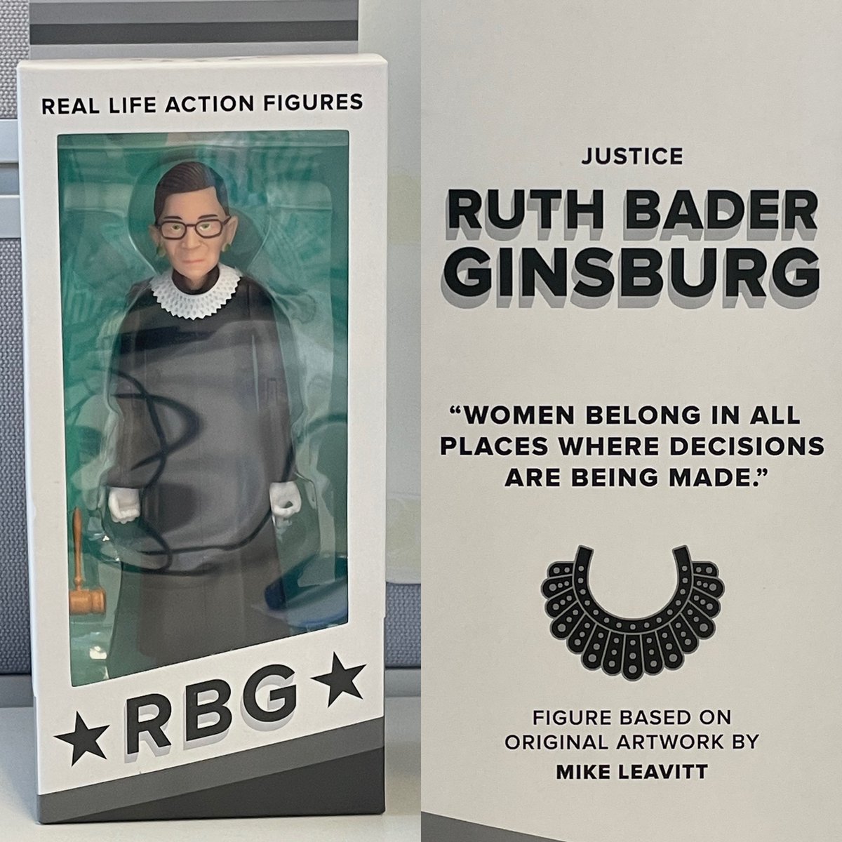 LottieJWhite's tweet photo. My Dad bought me this as a bit of fun for my desk. I think it is fun, but on a serious note it’s also great to see this message being put on the shelves of toy stores. #RBG #girlpower https://t.co/ALg35nvecH