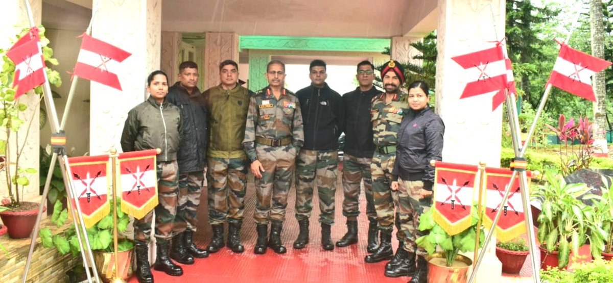 Spearcorps's tweet photo. WHEN GOING GETS TOUGH, TOUGH GET GOING 

LtGen RC Tiwari GOC @Spearcorps   felicitated 6 adventure bikers of SpearCorps &amp; ARTC&amp;S on 17 May on successful completion of their @jawamotorcycles Expedition across 3 states of NE under challenging conditions 

@adgpi
@easterncomd https://t.co/UYCv61q9mG