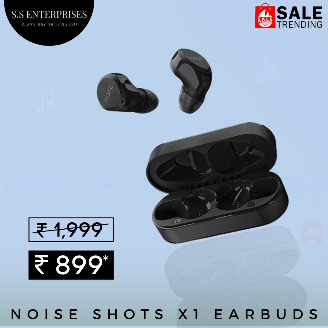 SaleTrending's tweet photo. Grab 'Noise Shots X1 Earbuds' at the best price !!
.
"Noise Shots X1 Air in-Ear True Wireless Bluetooth V5.0 with Built mic & charging case
.
Click👇to buy
. https://t.co/mhnLprFsPo
.
#sale #trending #saletrending #earbuds #ssenterprises #hisarharyana #saleinhisar #noiseearbuds https://t.co/2Vl8Ui90ZA