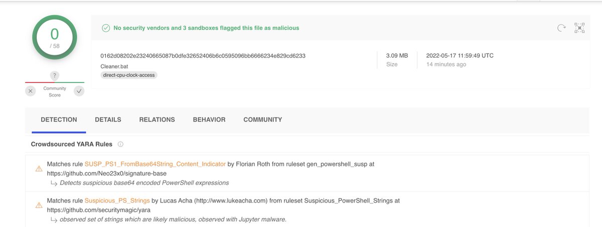 ankit_anubhav's tweet photo. #Jlaive is antivirus evasion tool that can convert .NET assemblies into undetectable batch files.
A new tool in the scene which arrived 5 days ago.
Says it will make the malware FUD. Well it does deliver (0 VT).
It is for "research" but already seeing in the wild usage.
(1/2) https://t.co/fCITYe3RGo